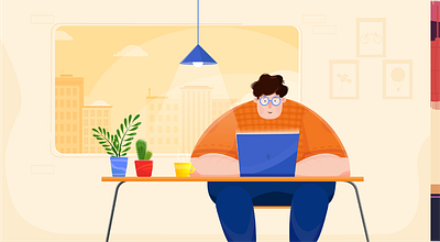 Enjoy Working design flat illustration vector