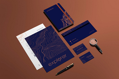 Explorer Stationery Design branding design logo minimal stationery design typography