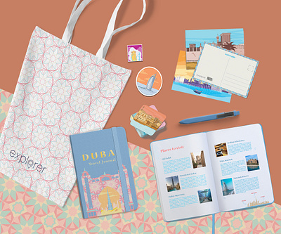 Dubai Travel Kit branding design illustration logo publication design typography