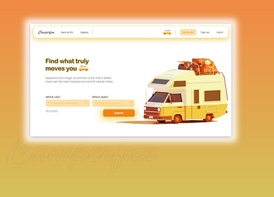 Camperfun (Camper-Van Rental) branding campervan design landing page rental ui ux web