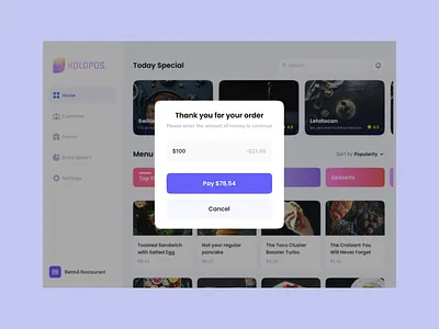 KoloPos - Dashboard app daily ui dashboard design exploration landing page practice ui ui ux ux