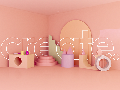 3D SCREEN DESIGN FOR CREATE. 3d 3d animation 3d art 3d artist 3d modeling 3d poster 3ds max 3dsmax color palette colorful coronarender create creative interior minilalist minimal shape shapes vray vray3d