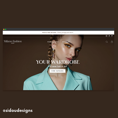 MilanoFashion web design adobexd branding design fashion fashion website shopify shopify store shopify theme ui ux web webdesign