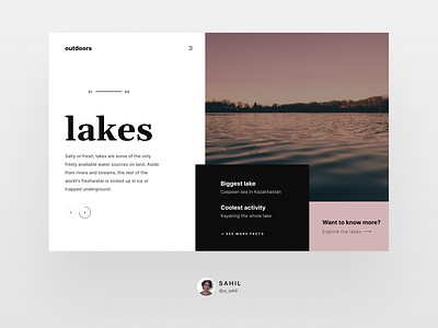 Lakes Web UI designinspiration lake lakers minimal mobile design product design river riverside typography ui ux uxdesign web design webdesign website design