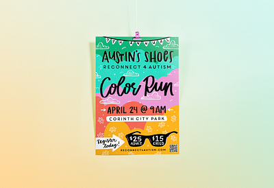 R4A Color Run Poster autism color color run design handlettering illustration illustration art illustration design illustration digital pattern texture type typography