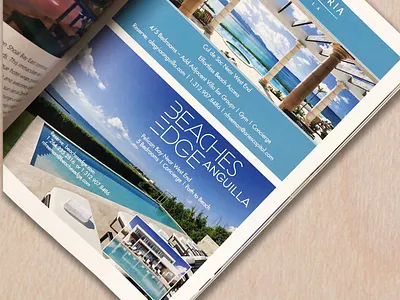 Villa Allegria & Beaches Edge Villas Full Page True Anguilla AD art direction branding branding design design illustration print design typography vector