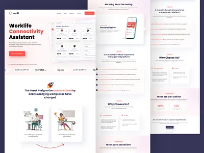 Project | Instill Worklife Homepage | Desktop Version application clean design homepage illustration interface landing page minimalist ui user interface ux vector web design website