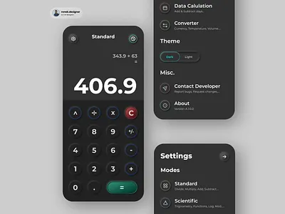 Calculator app app design minimal neumorphism ui ui ux