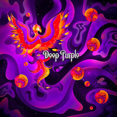 Deep Purple art illustration music phoenix purple