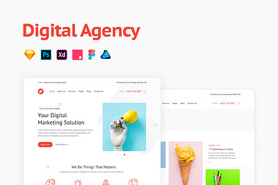 Digital Agency Portfolio Template 3d 3d illustration agency agency branding agency landing page agency logo agency website app bar blur card chart clean dashboard digital illustration minimal mobil progress simple