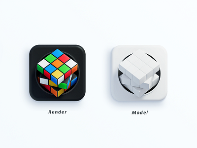 Magic cube Icon 3d color design icon illustration logo ui