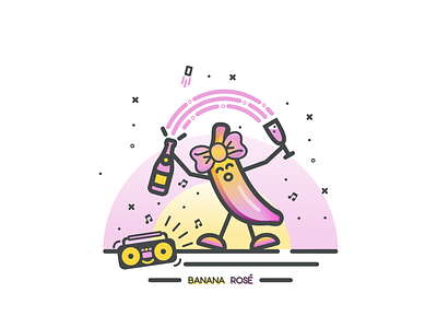 Banana Rosé banana early 2000s hip hop illustration rosé