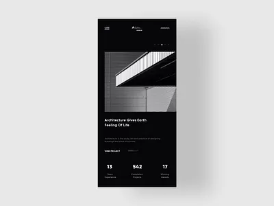 Architecture Minimal Landing Mobile architectural architecture art clean dark ui design landing page minimal minimalism minimalist minimalistic mobile mobile design mobile ui modern property solid talavadze ui ux