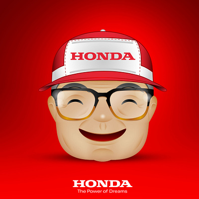 Soichiro Honda art design draw honda illustration logo