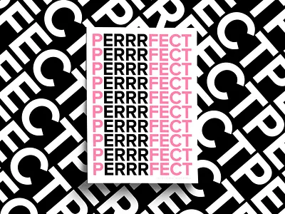 Perfect black clean design errr font graphic design perfect pink poster poster art poster collection poster design poster series print print design sans serif simple type art typography white