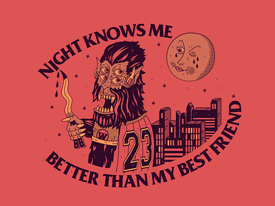 Wolf basketball blade dagger design illustration jordan night teen wolf vector waikiki wolf