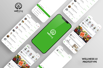Welness App UI Prototype animation app branding design graphic design icon logo typography ui ux vector