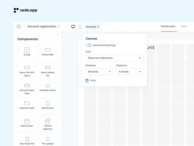 GRID app banking design finance interface low code ui ux