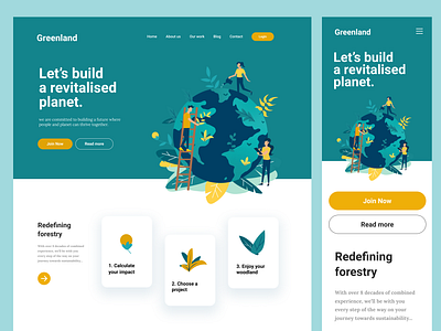 Greenland Website illustration ui uidesign web design website