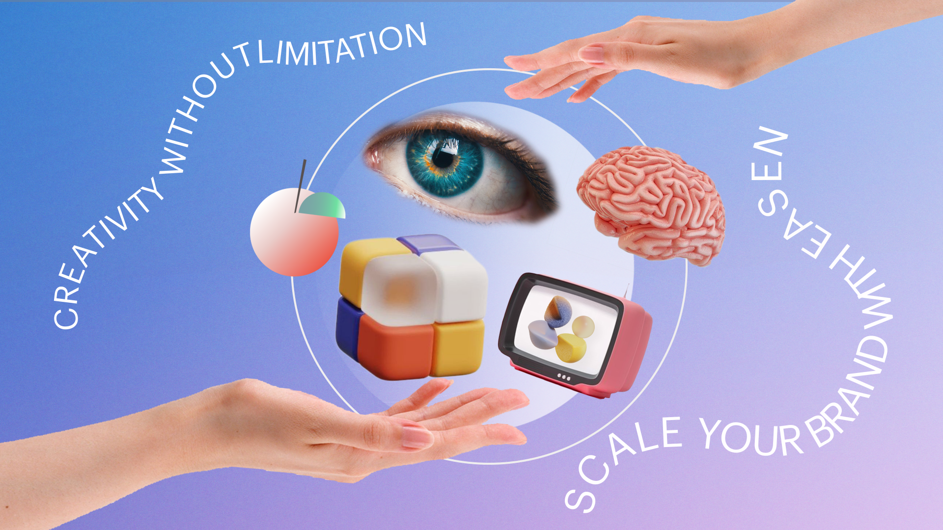 Creativity without limitation 3d animation illustration motion graphics vector web