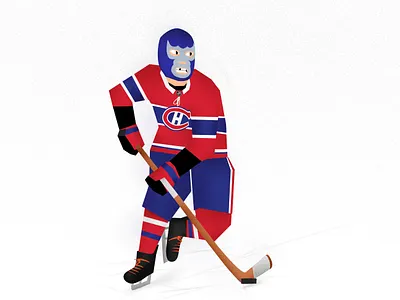 Joueur - Canadiens de Montréal art hockey player illustration