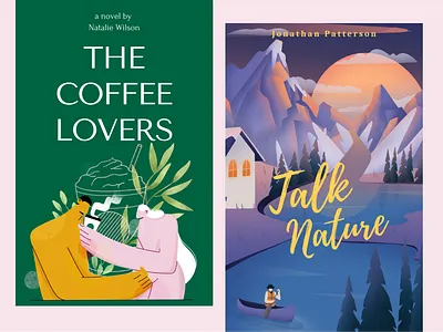 Book covers book app book cover book design book illustration coffee illustration cuatom cover ebook flat illustration kindle kindle cover nature starbucks