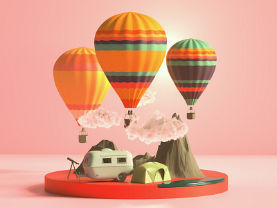 Camping 3d 3d art 3d artist 3d modeling 3dillustration bitcoin branding cinema4d crypto design designs icon illustration modeling redshift render ui ux web website