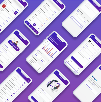 Ledger App - All your money and bill at one place app billing clean ui design gradient graphics minimal mobile mobileapp mobileappdesign modern purple trending typography ui design uidesign uidesigns uiux uxdesign wallet