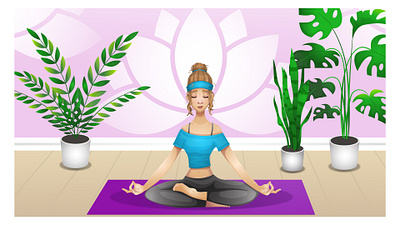 Yoga Girl adobe illustrator cartoon design fitness girl illustration meditation mood ui vector yoga