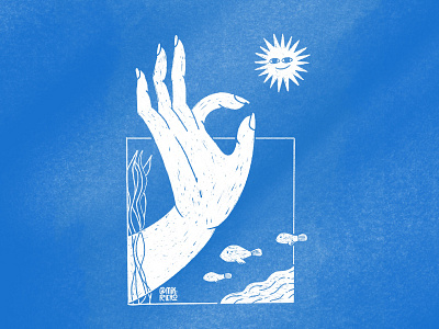 Un rayito de sol 🌞 abstract design hand illustration illustrator minimal ocean procreate sketch summer sun vector