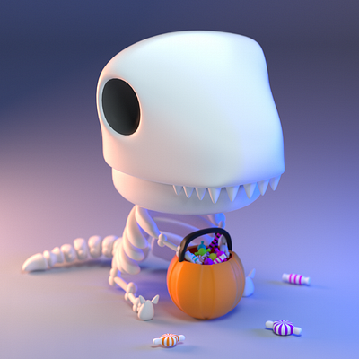 Drawlloween 2020 - Skeleton 3d 3d art 3d artist 3d illustration 3d modeling character character design design halloween illustration