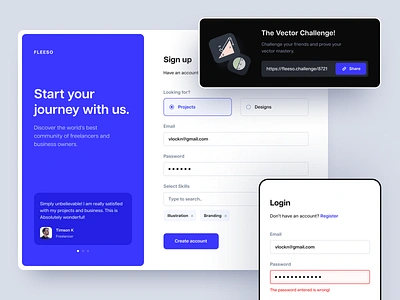 Sign Up / Login Screen components form login minimal mobile sign up ui ux