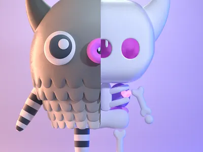 DrawBanana 2020 - Skeleton Inside 3d 3d art 3d artist 3d illustration 3d modeling character character design design halloween illustration