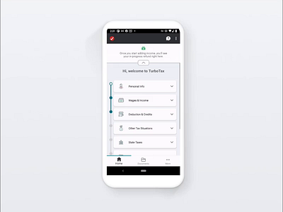 TurboTax Mobile - Tax Home animated gif animation art direction digital icon illustration interaction design motion design ui uiux vector web design
