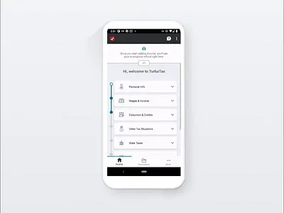 TurboTax Mobile - Tax Home animated gif animation art direction digital icon illustration interaction design motion design ui uiux vector web design