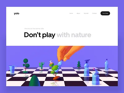 Don't play with nature Website design illustration product design ui uidesign