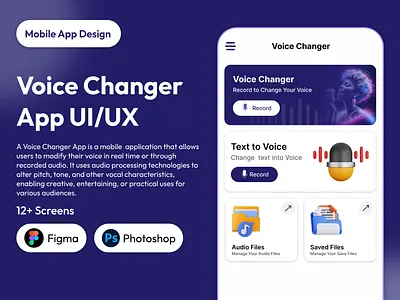 Voice Changer App UI Design user friendly