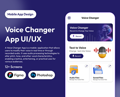 Voice Changer App UI Design user friendly