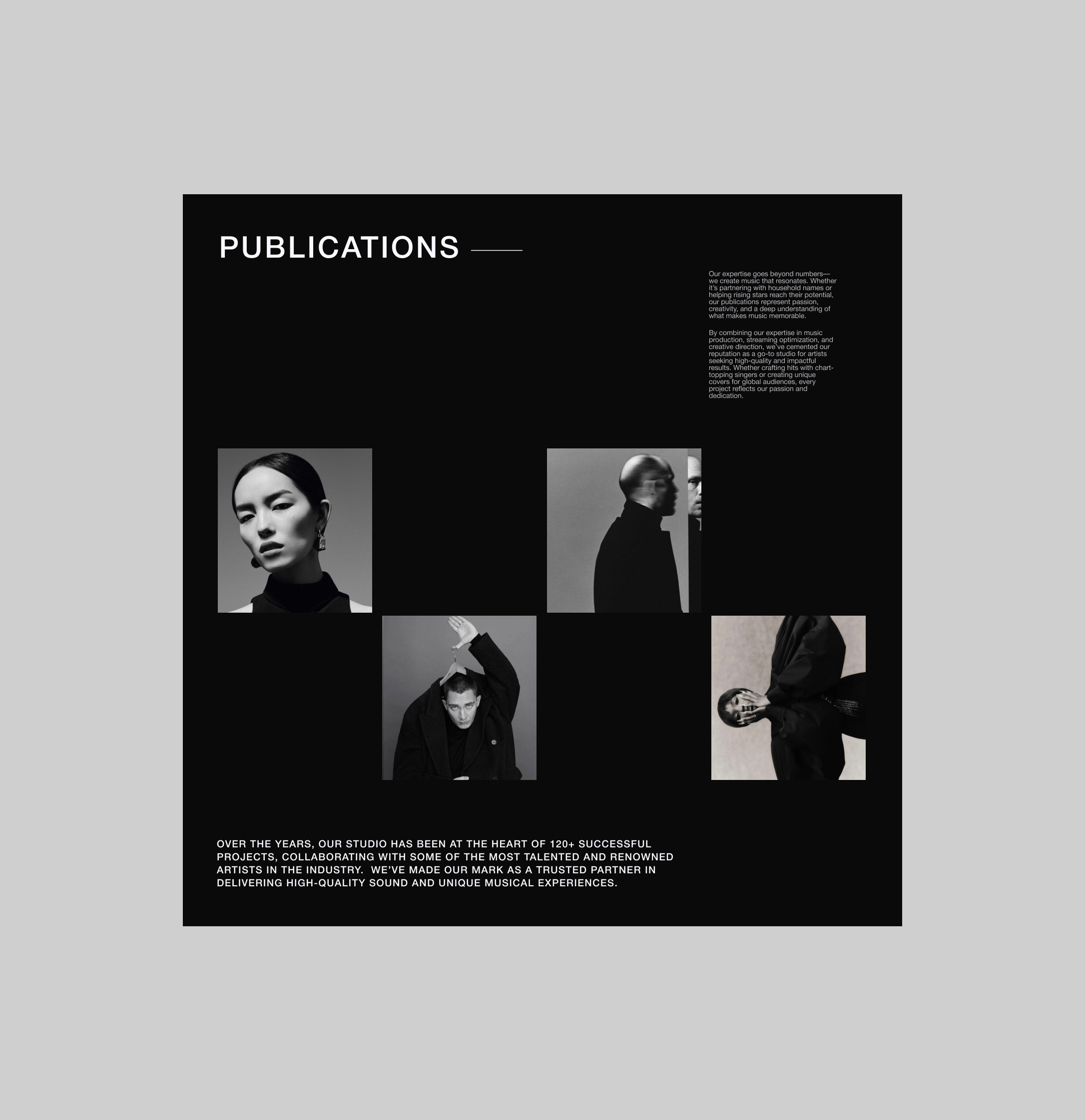 Productions UI – A Visual Approach to Sound art branding covers design minimal design music ui ui design ui ux ux website website design