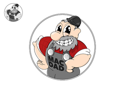 Mac Dad adobe illustrator artwork burley cartoon construction fun happy illustration in memory logo logo design mascot mascot logo. rubber hose rubber hose illustration vector