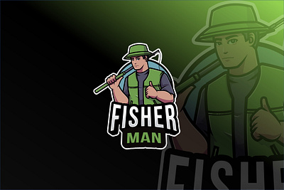 Fisherman Logo Template fishery