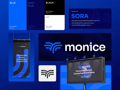 Monice Branding b2b banner brand brand design brand visual branding clean design design graphic design logo logo design mark minimal modern print rukuru tech visual identity