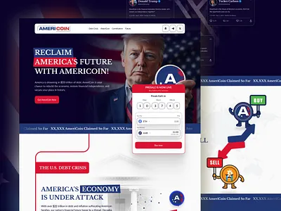 Meme Coin Website / Meme Coin Landing Page character landing page meme meme character meme coin meme coin character meme coin landing page meme coin website memes tron trump web design