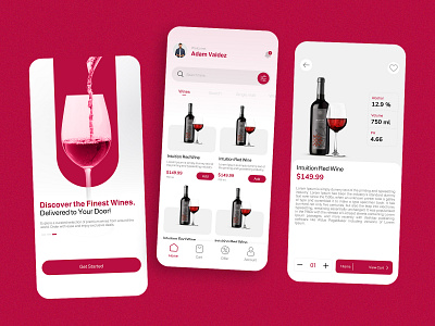 VinoVault - Premium Wine Store App UI ecommerce design iappstack mobile app design ui design ui ux wine app design wine mobile app wine shop