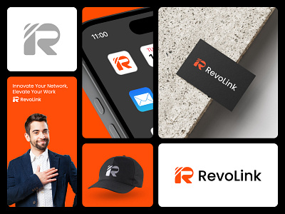 RevoLink - Networking Company Logo, Branding, Brand Identity brand brand identity branding company brand mark logo company logo connect logo creative logo letter logo letter mark logo logo design logo designer minimalist logo modern logo monogram networking r letter logo r logo technology wifi