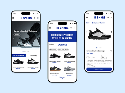 E-commerce - Sneakers Mobile Webstore ui des web design