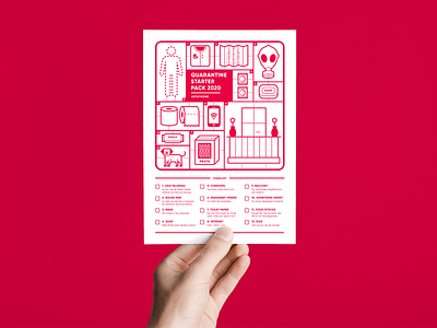 Quarantine Stater Pack // Flyer checklist covid face mask flat design flat illustration flyer graphics home house icons illustration kit list lockdown pandemic poster quarantine quarantine life starter pack surivial kit