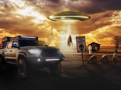 We are not alone in this universe aliens branding branding design design diseño editing editing photo edition graphic design handmade magic matte painting mexico mexico city monterrey ovni truck ufos