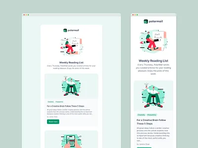 Weekly Reading List - Email Templates email email template figma minimal ui product design responsive design ui kit web design