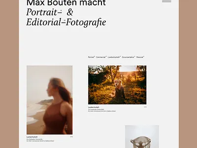 Photographer Portolio grid minimal photographer photography screendesign typography webdesign